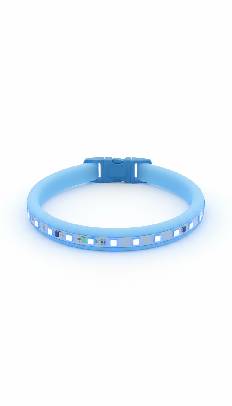 Icy Blue high-visibility LED collar