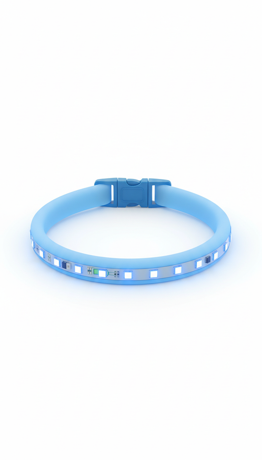 Icy Blue high-visibility LED collar