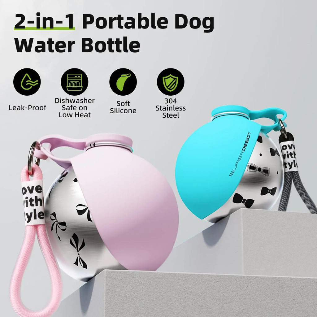 2-in-1 Portable Dog Water Bottle With Bowl